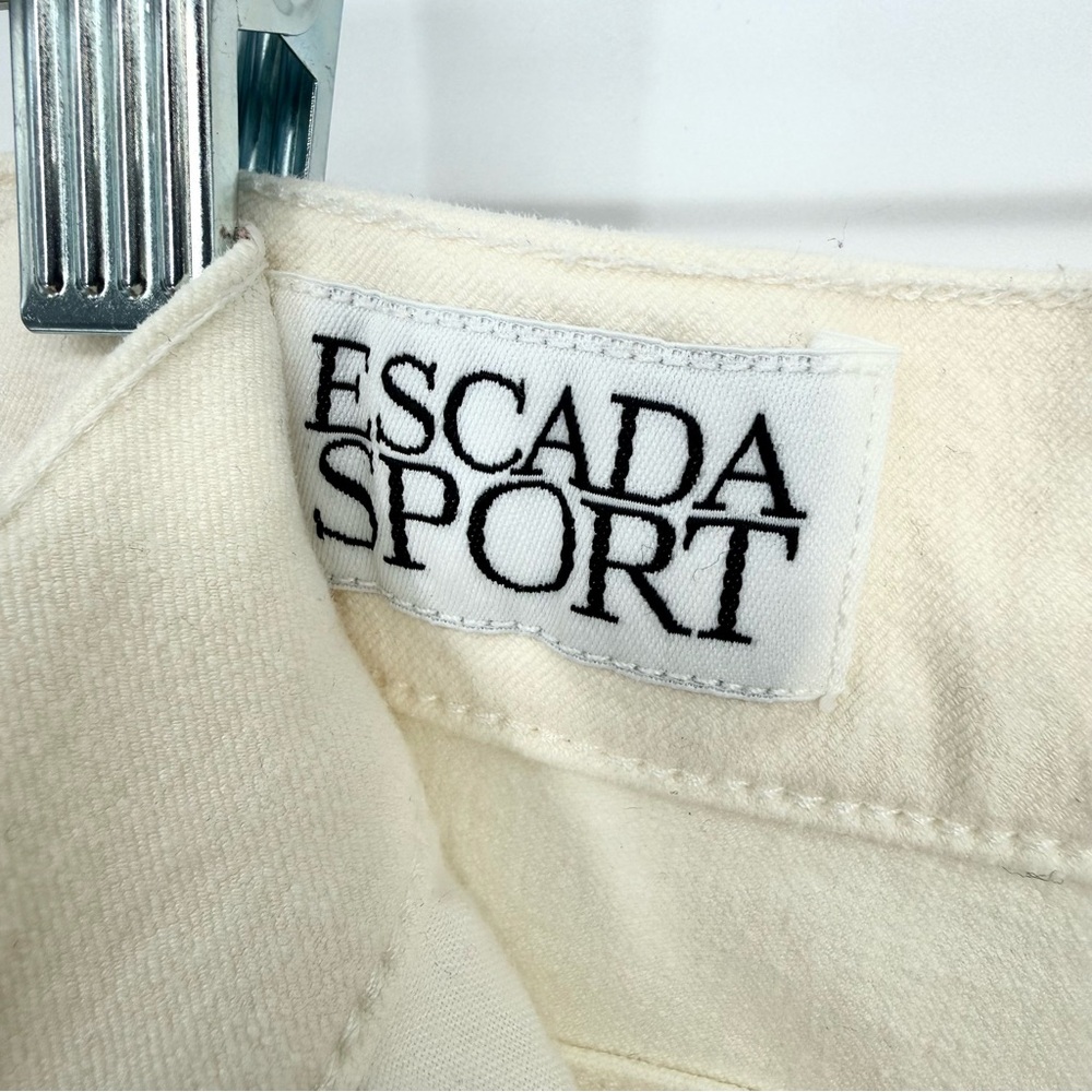 Vintage Escada Sport High Rise Tapered Leg Cream Ivory White Jeans Gold - Picture 8 of 13
